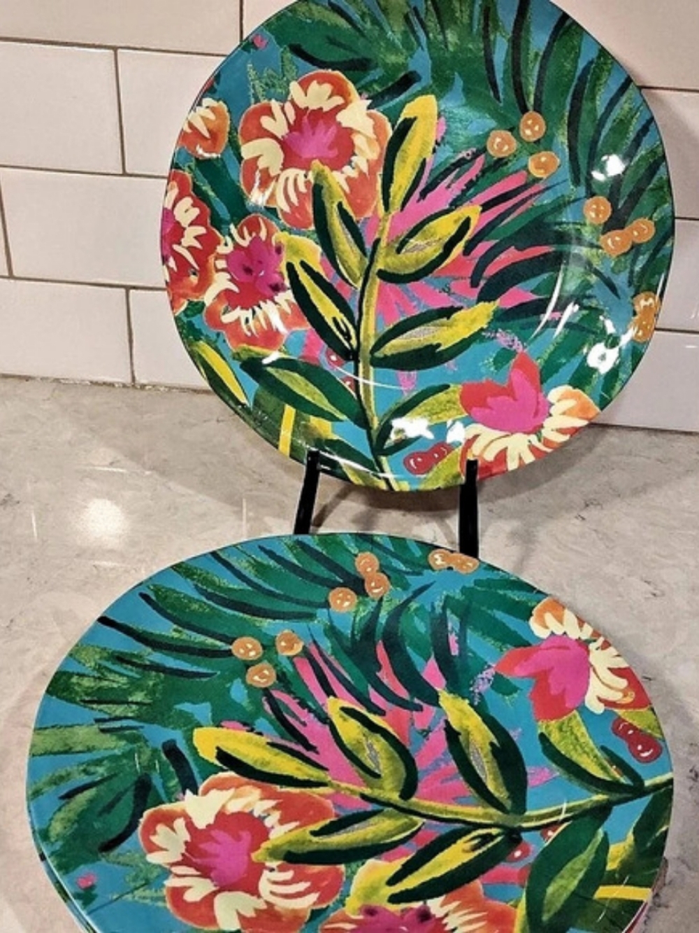 Isaac Mizrahi New York Floral Folding Chair Green & Pink